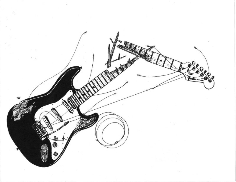 рисунок электрогитара