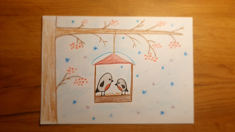 Нарисовать кормушку для птиц 2 класс