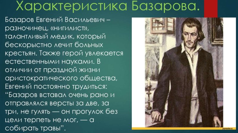 Образ Евгения Базарова из романа Тургенева