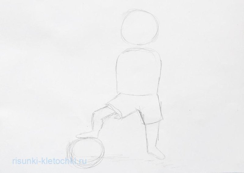Поэтапный рисунок футболиста