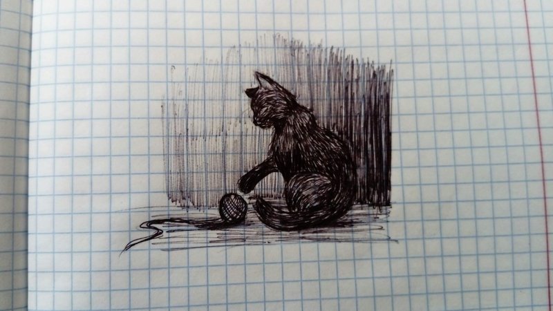 Рисунки ручкой в тетради