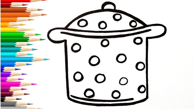 кастрюля раскраска для детей