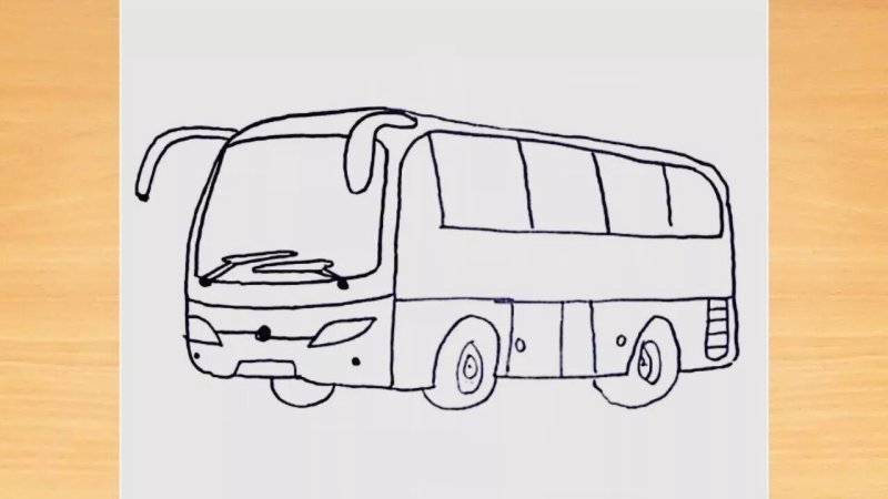 Поэтапное рисование автобуса