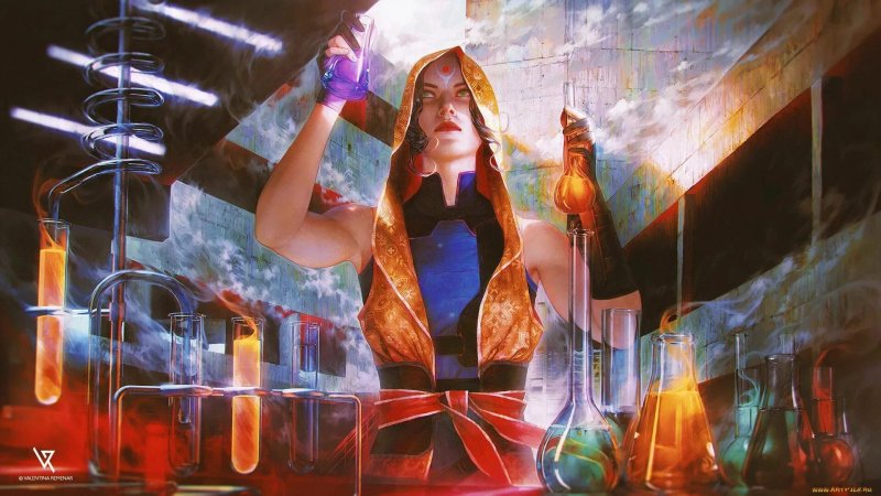 Девушка ученый арт фэнтези