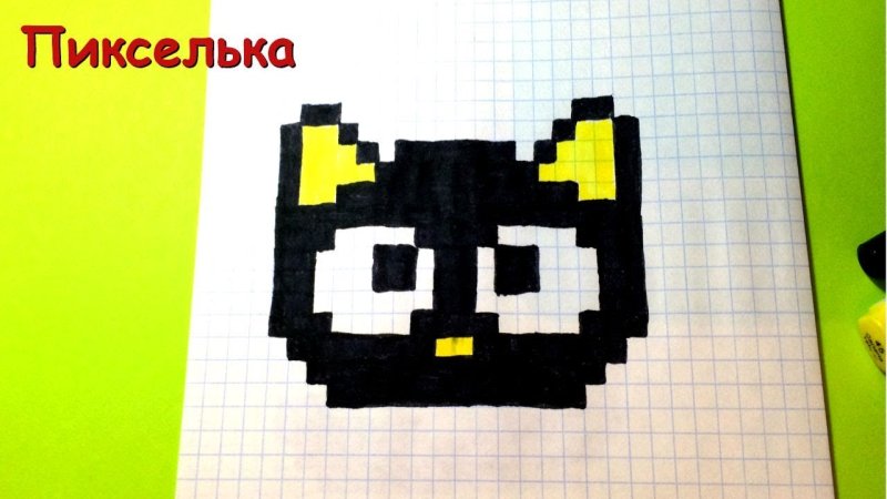 Рисунки по клеточкам котиков