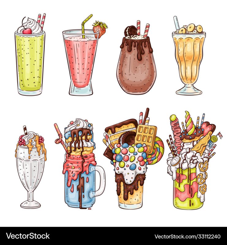 молочный коктейль вектор