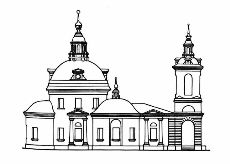 Стиль Барокко в архитектуре карандашом