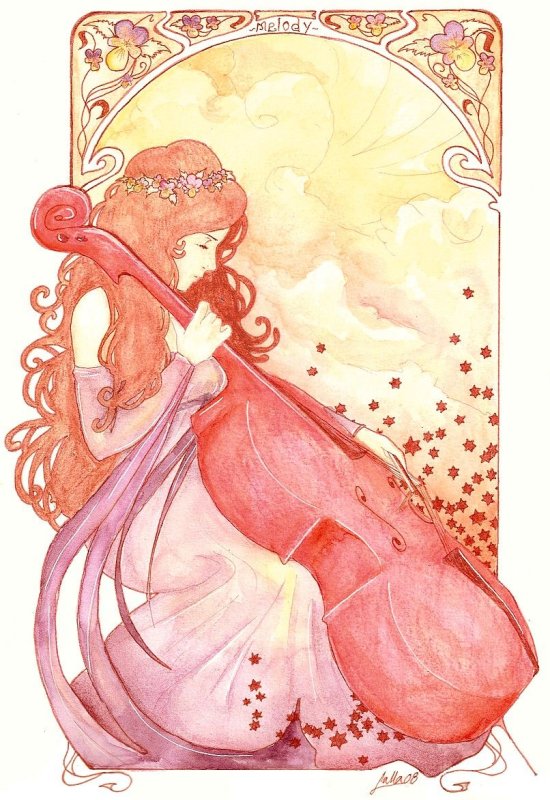 рисунок виолончели