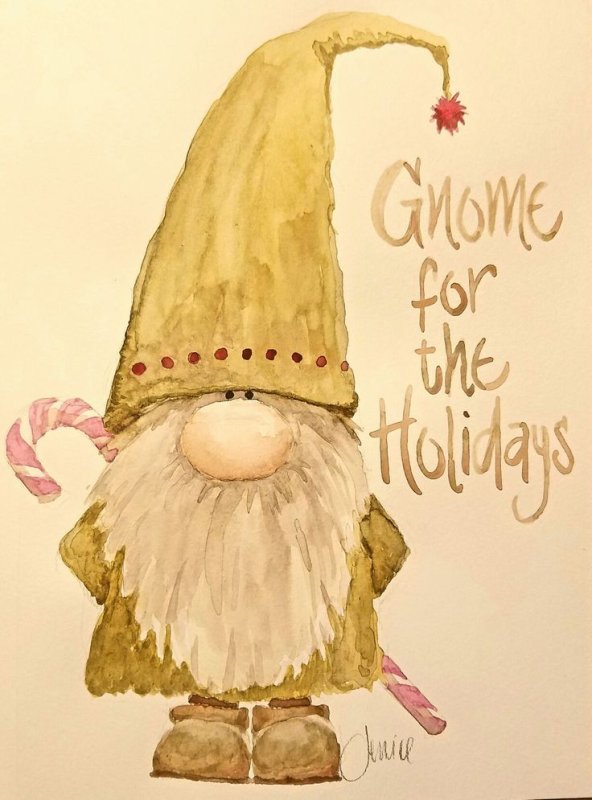 гном рисунок новогодний