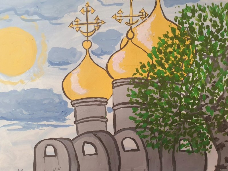 Церковь рисунок для детей
