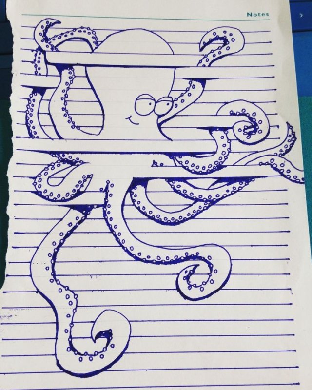 Рисунки ручкой в тетра