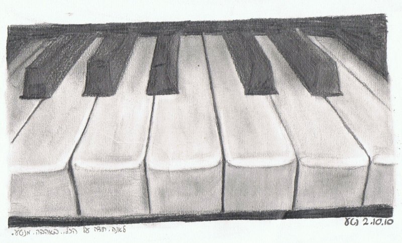 Фортепиано рисунок карандашом