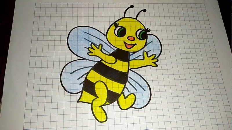Рисунок пчелы для срисовки