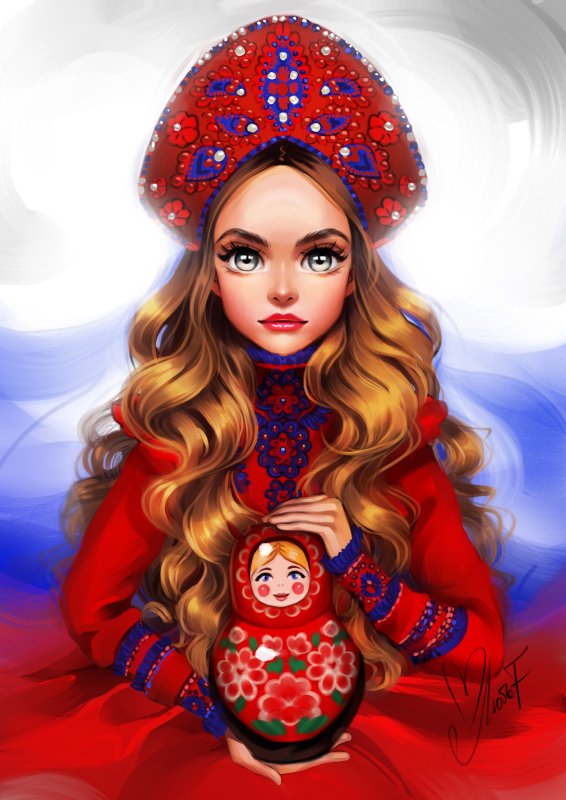 Русские красавицы рисунки