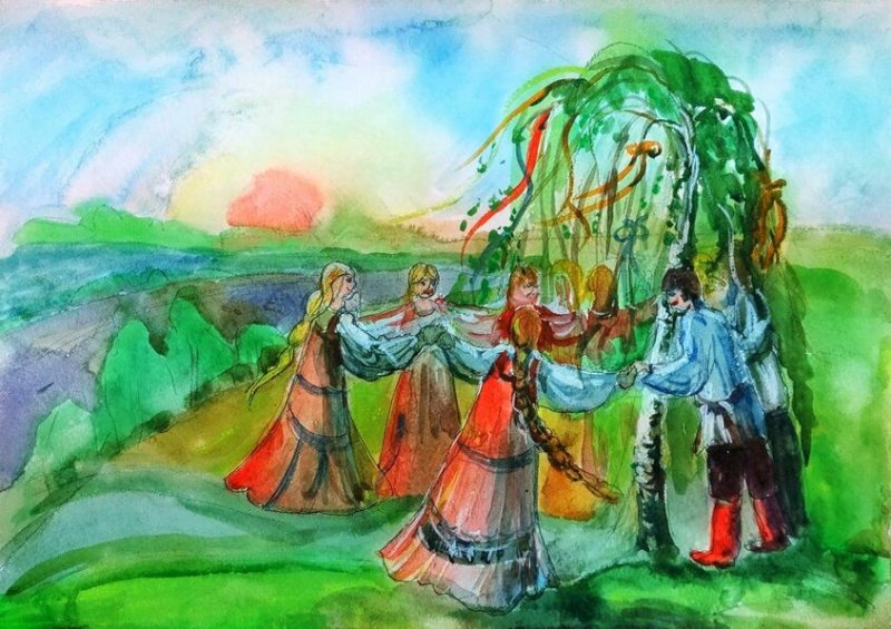 Хоровод вокруг костра рисунок