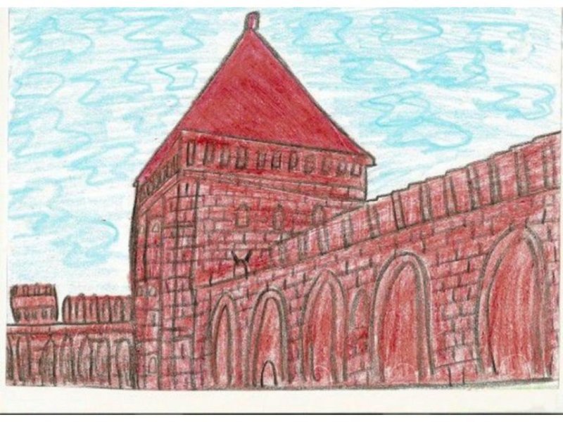 Рисунок Смоленской крепостной стены детский