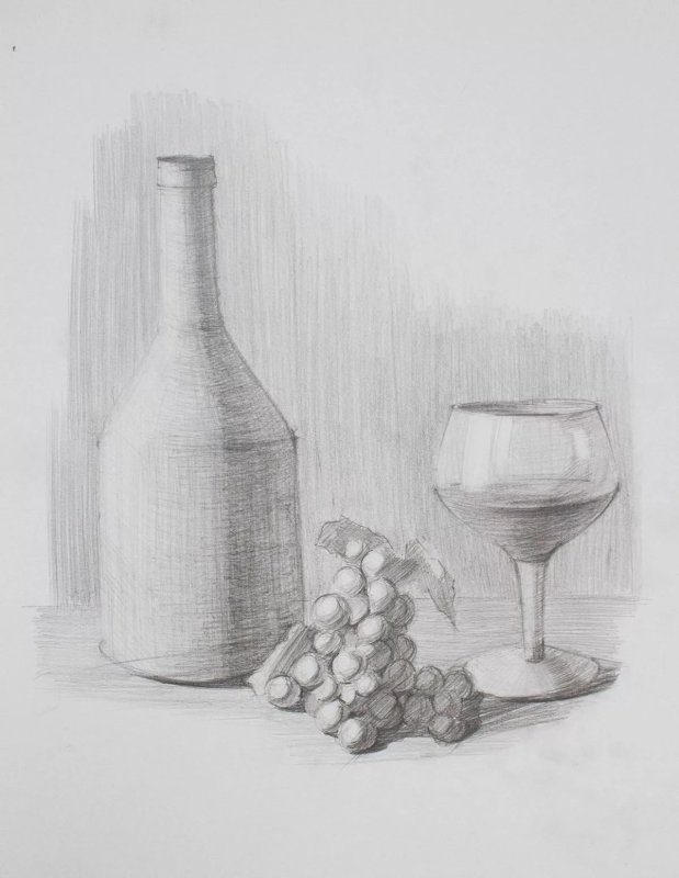 Натюрморт рисунок карандашом