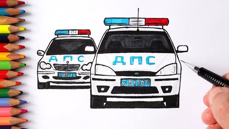 Полицейская машина арт