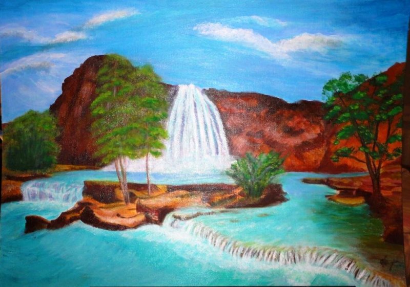 Пейзажи водопад лёгкий