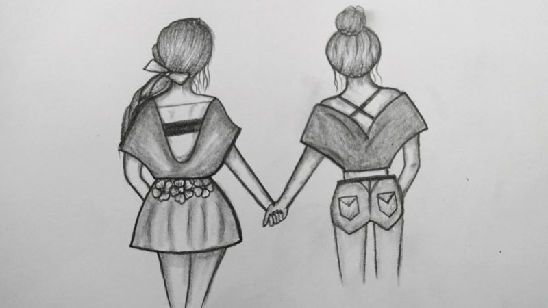 Рисунки для срисовки подруги