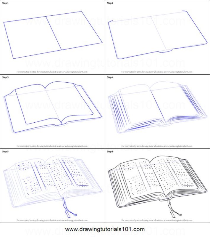 Как рисовать книгу поэтапно