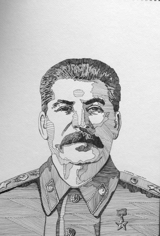 Сталин Иосиф Виссарионович портрет карандашом