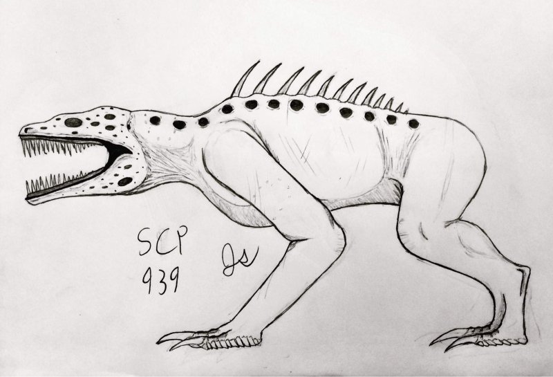 SCP 939 рисунок карандашом