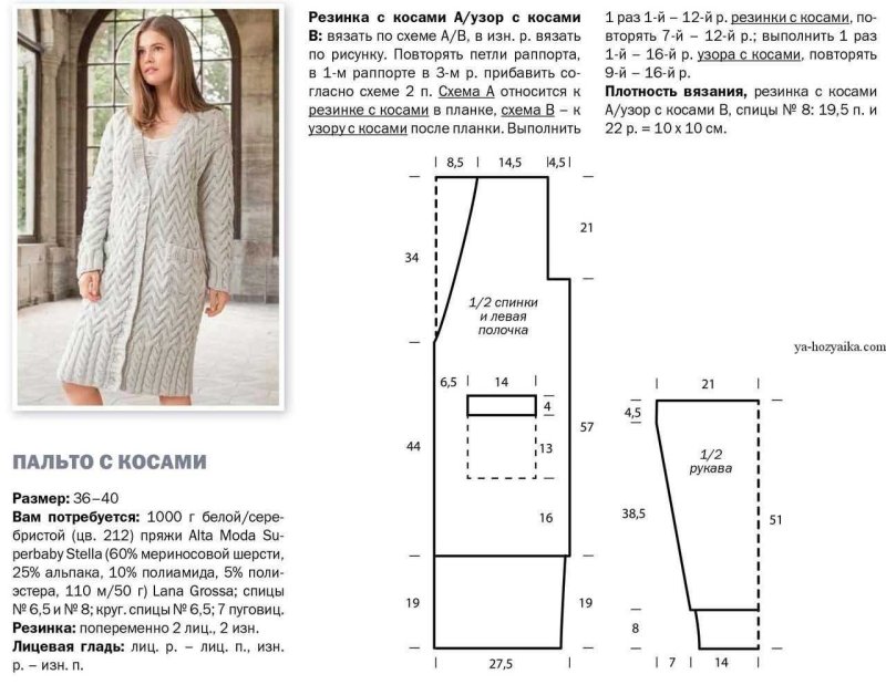 Вязаный кардиган спицами для женщин с описанием и схемой 50 размера