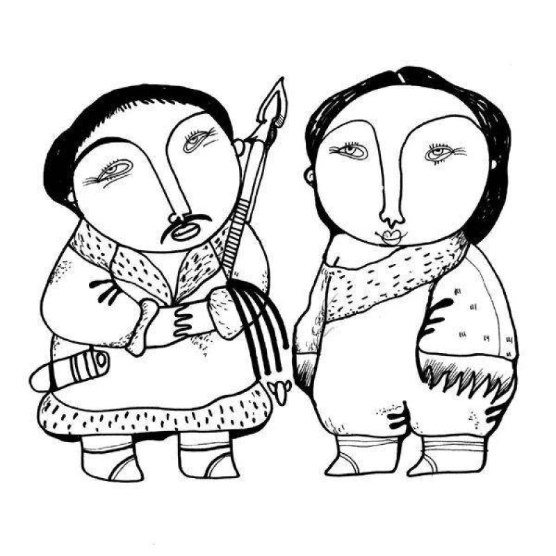 Чукчи раскраска для детей
