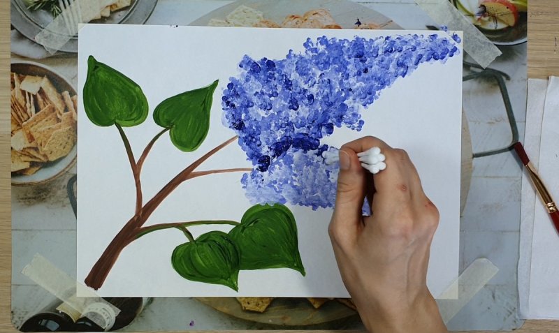 Рисование ватными палочками