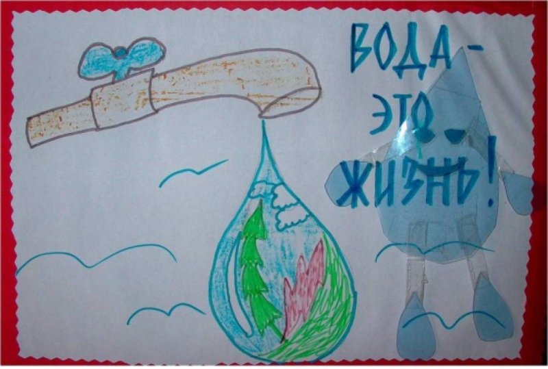 Плакат на тему берегите воду