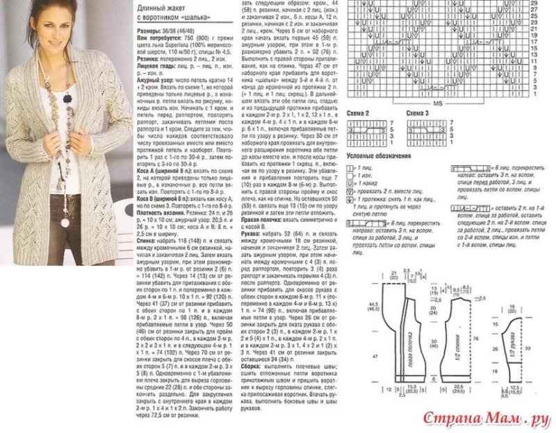 Кардиган с шалевым воротником спицами схемы и описание