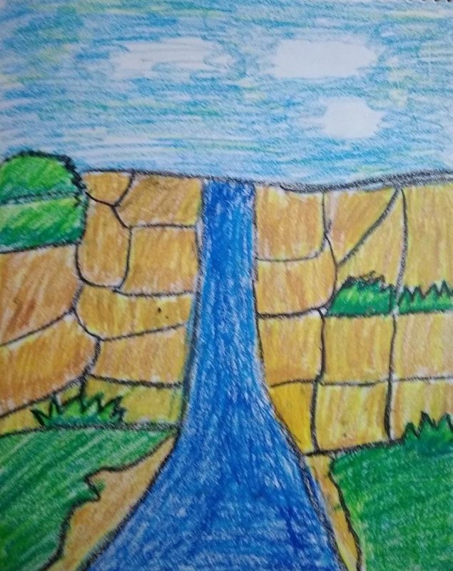 Водопад рисунок