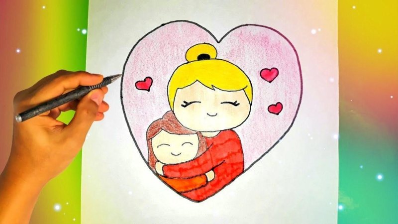 Красивые рисунки для мамы легкие