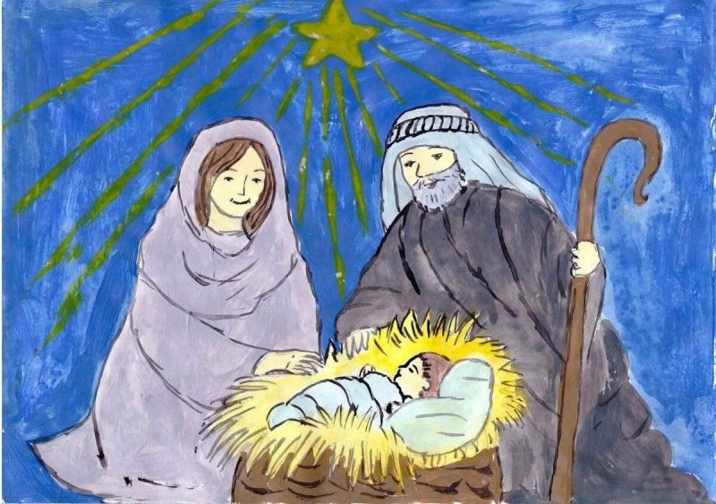 Рисунок на тему Рождество