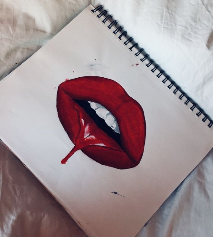 Рисунки для срисовки губы легкие