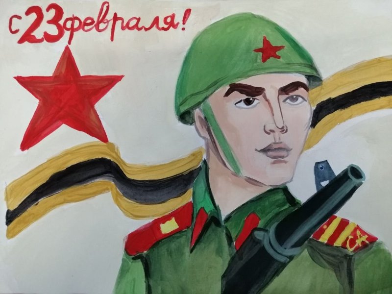 Образ защитника Отечества карандашом