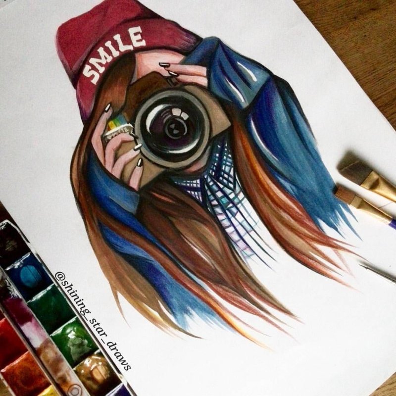 девушка с фотоаппаратом