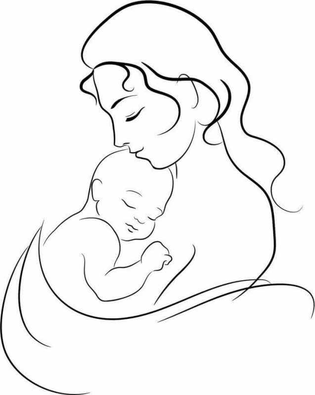Рисунок на день матери карандашом