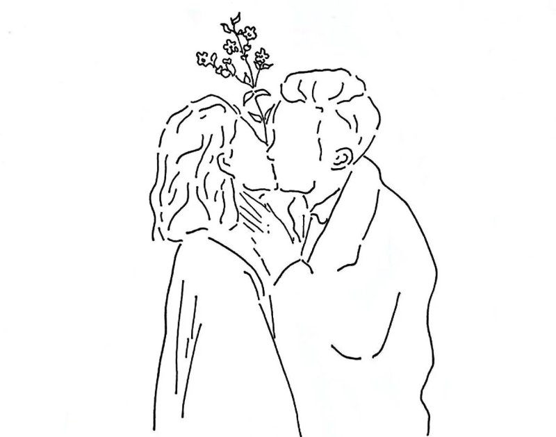 Влюбленные рисунок