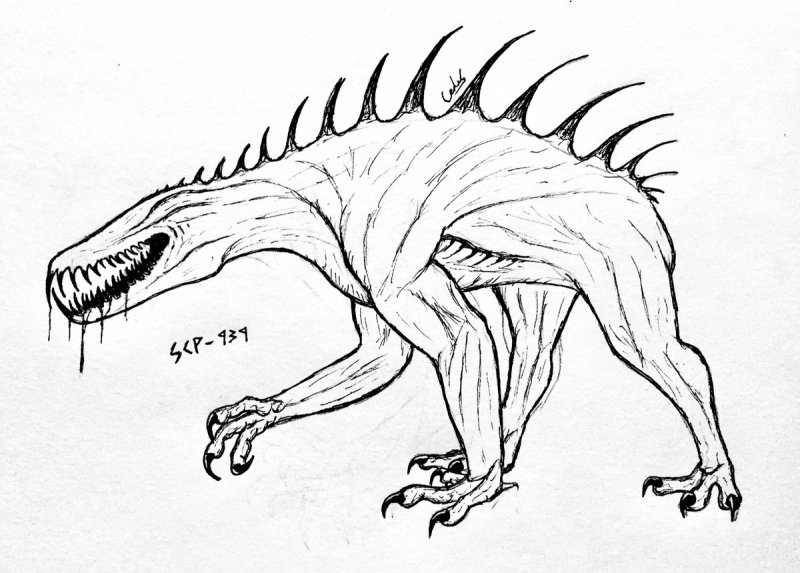 SCP 939 рисунок карандашом