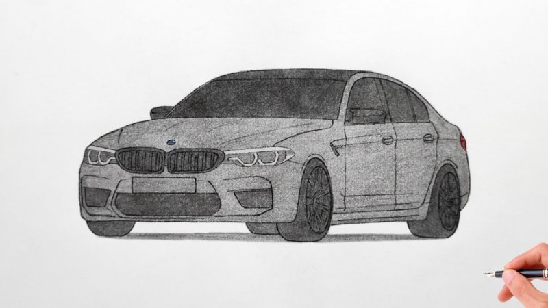 BMW m5 рисоваться