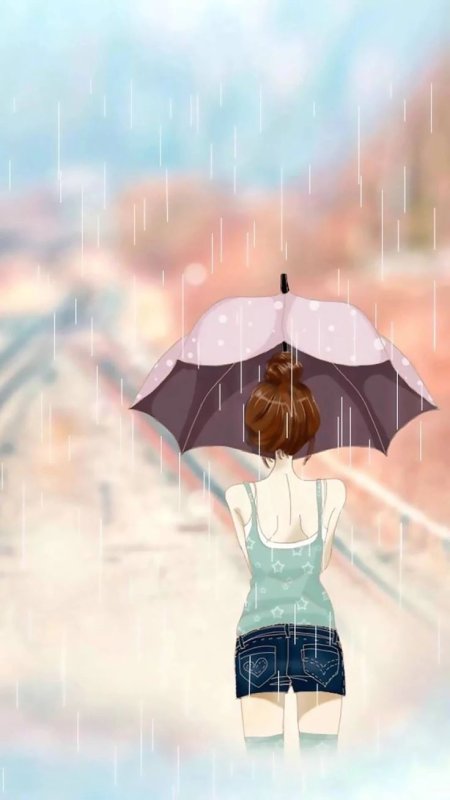 Девушка под дождем