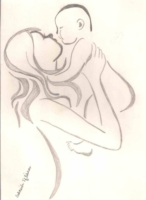 Рисунок на день матери карандашом