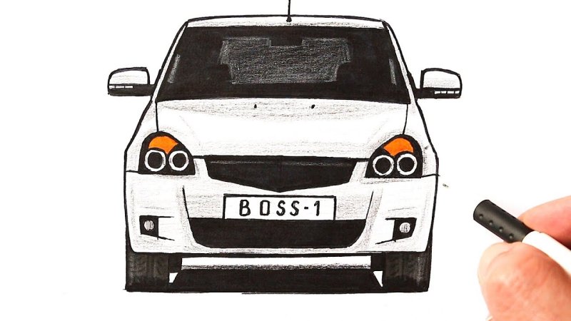 Рисунок ВАЗ 2114 спереди опер