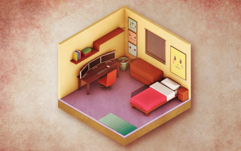 Спальня isometric 3d