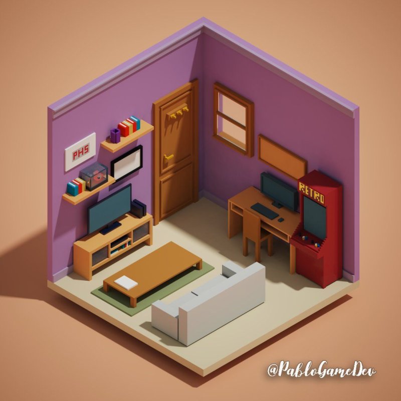 Спальня isometric 3d