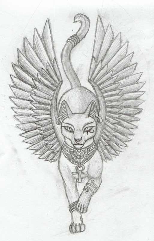 богиня бастет эскиз