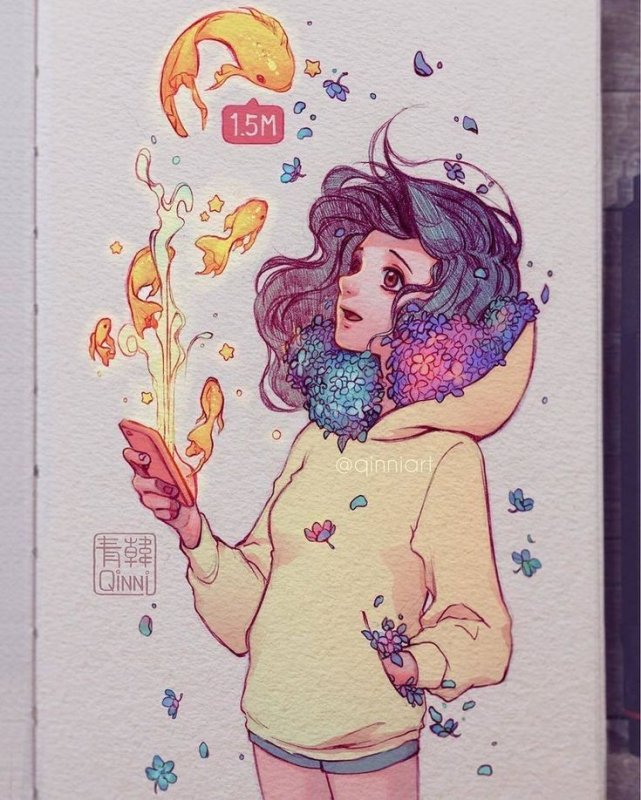 рисунки для скетчбука девушки