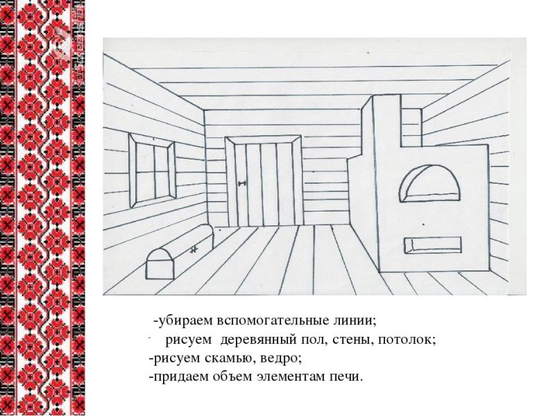 Внутреннее убранство избы